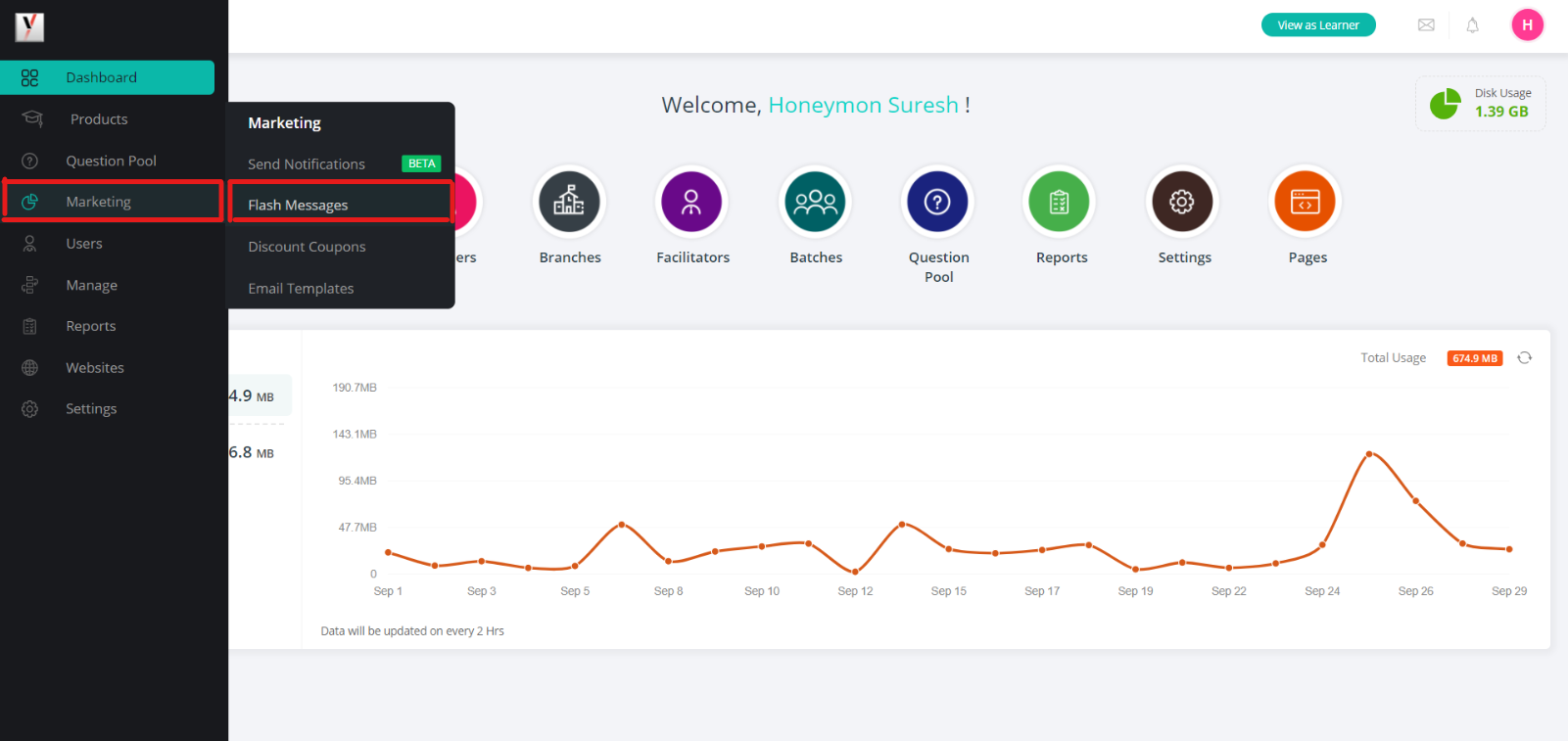 How to add Flash Messages Mykademy